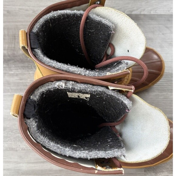 Sorel Premium Tan Leather Winter Snow Boots Mens Size 9 Caribou Waterproof - Picture 5 of 9